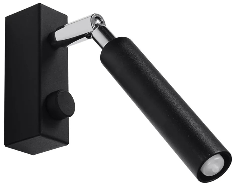 Fekete spotlámpa 10x3 cm Tiden – Sollux