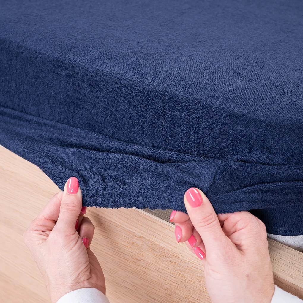 4Home frottír lepedő sötétkék, 90 x 200 cm