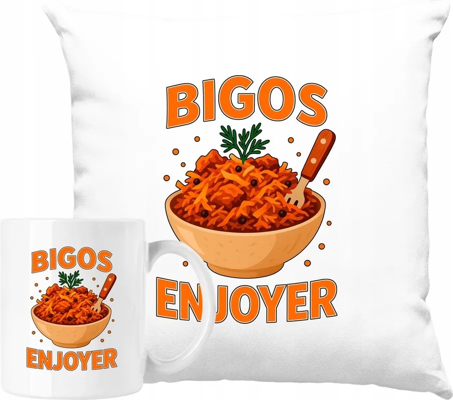 Bögre szett Bögre párna bigos hagyományos étel enjoyer Ajándék ötlet