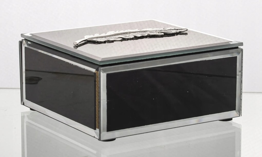 Ékszerdoboz Fekete Üveg Ékszertartó