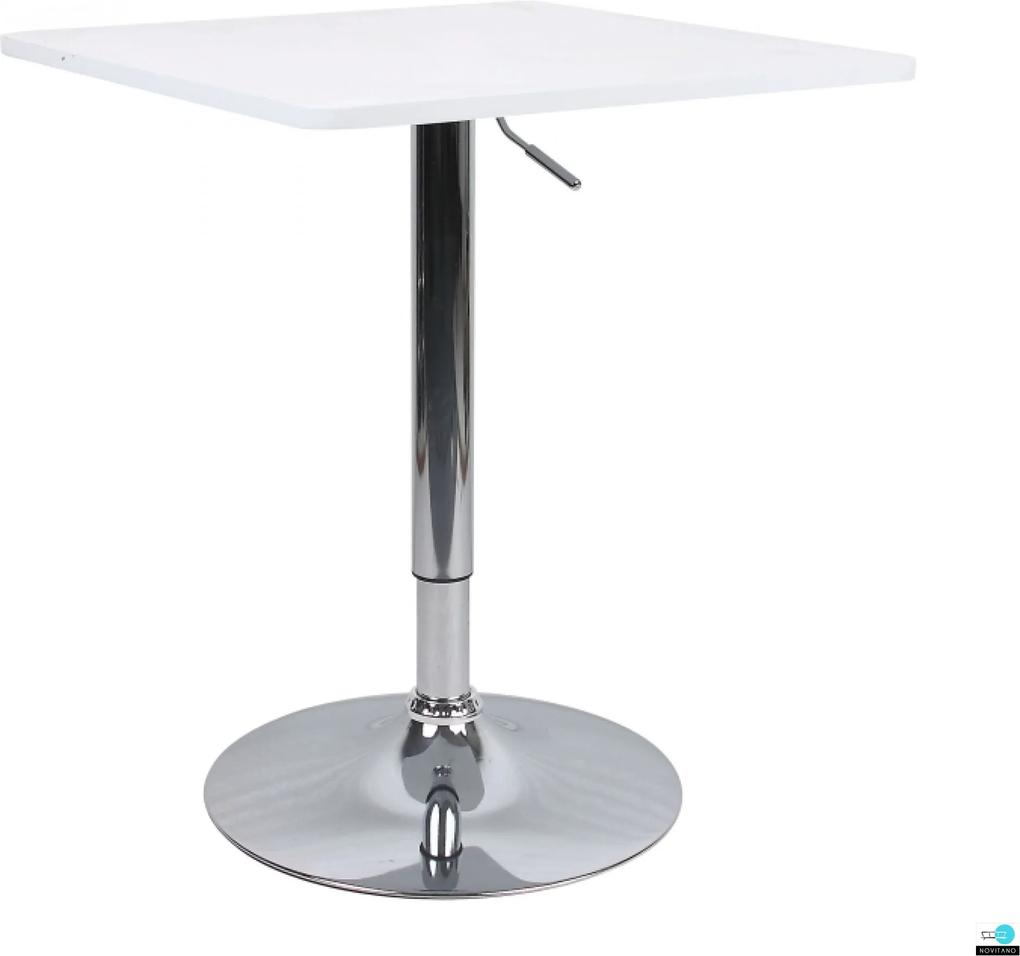 Bár asztal állítható magasságú, fehér, FLORIAN 2 NEW