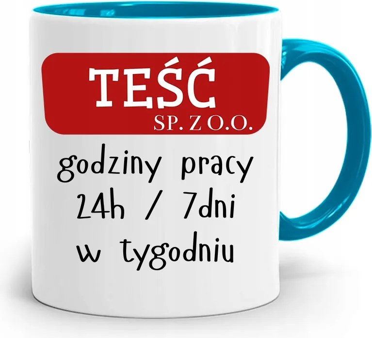 Kék Bögre Ajándék Apósnak Sp.z.o.o. Após fényképes nyomattal