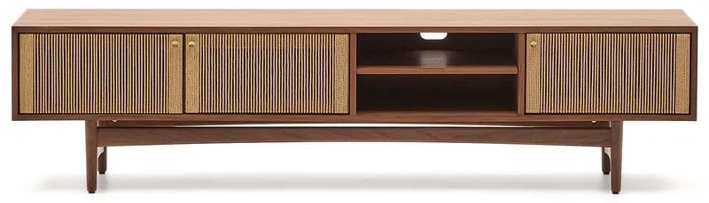 Barna TV-állvány diófa dekorral 200x50 cm Elan – Kave Home