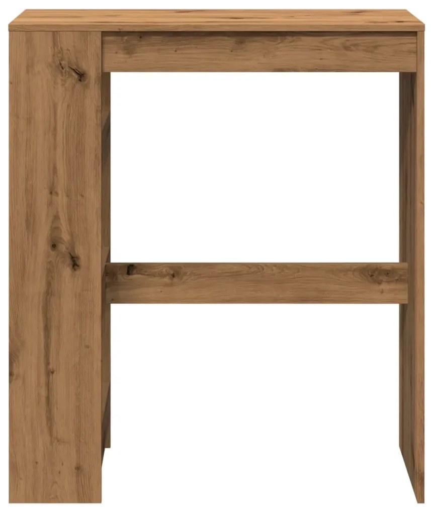 kézműves tölgy szerelt fa bárasztal tárolókkal 90x40x103,5 cm