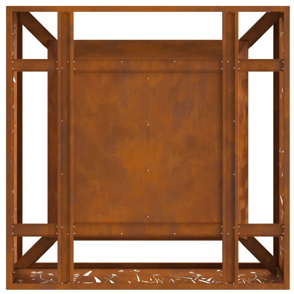 Tűzrakó Barna 80 x 80 x 30 cm időjárásálló acél