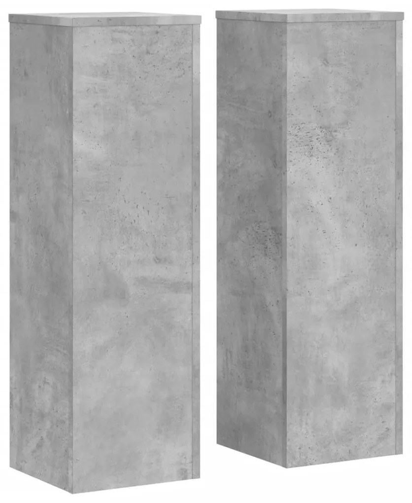 2 db betonszürke szerelt fa növénytartó állvány 25 x 25 x 80 cm