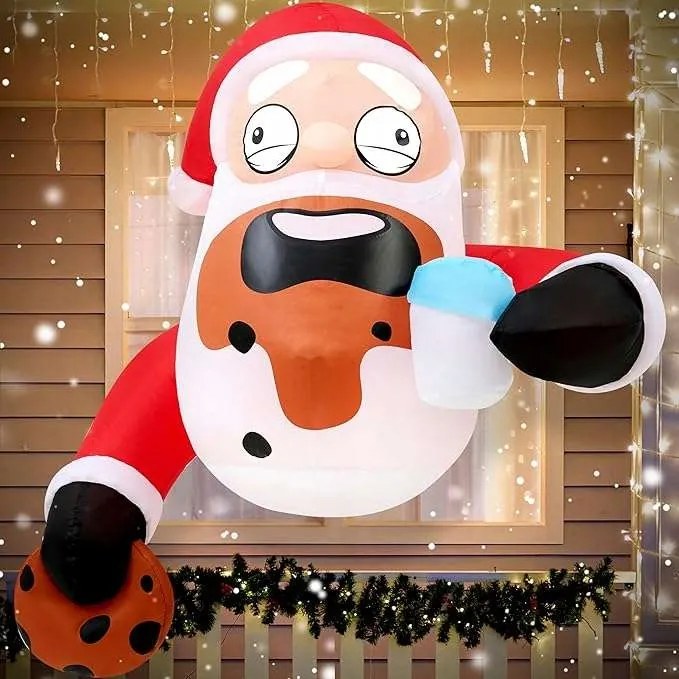 Felfújható Mikulás Led világítással Karácsonyi dekoráció 107cm