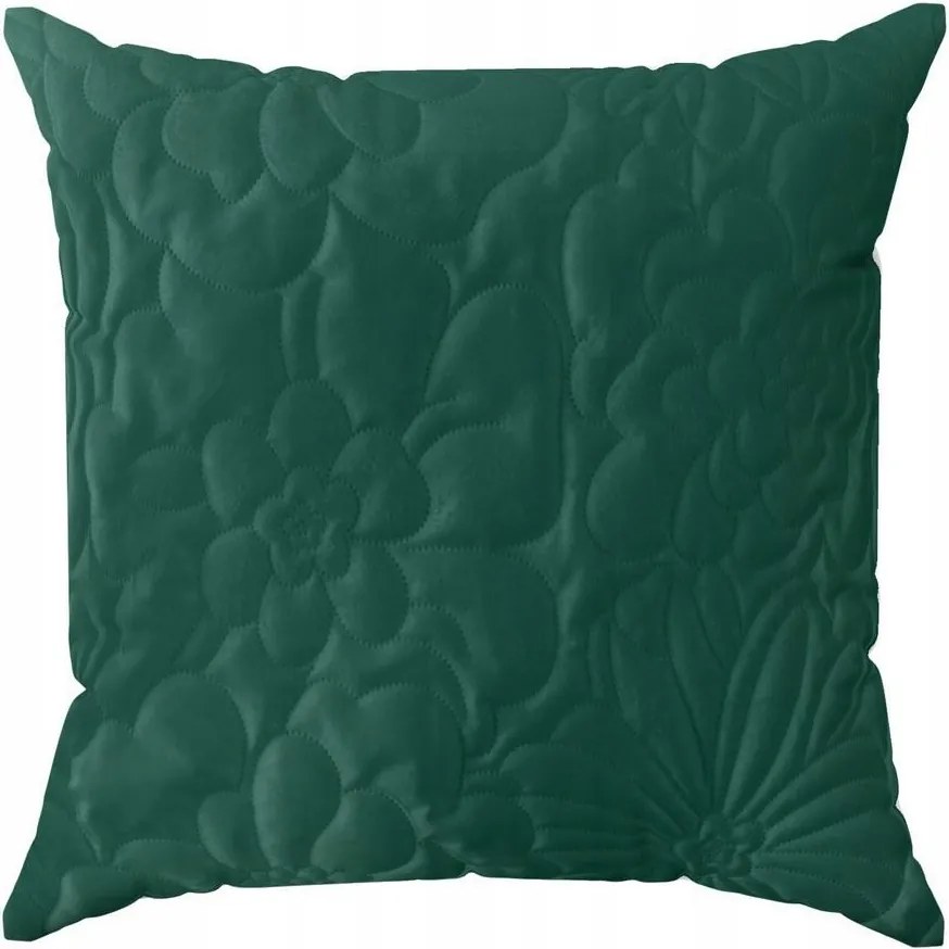 Dekoratív párnahuzat 40x40 zöld sötét virágok