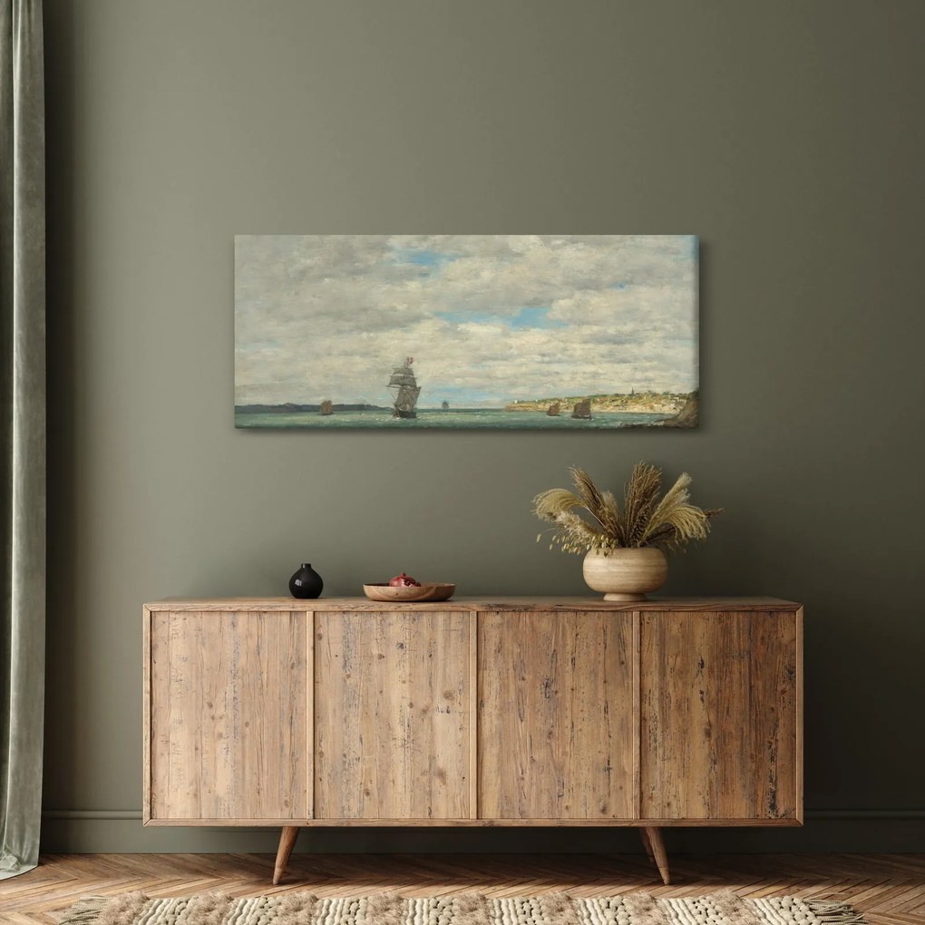 Kép - Eugène Boudin, Coast of Brittany, reprodukciók (120x50 cm)