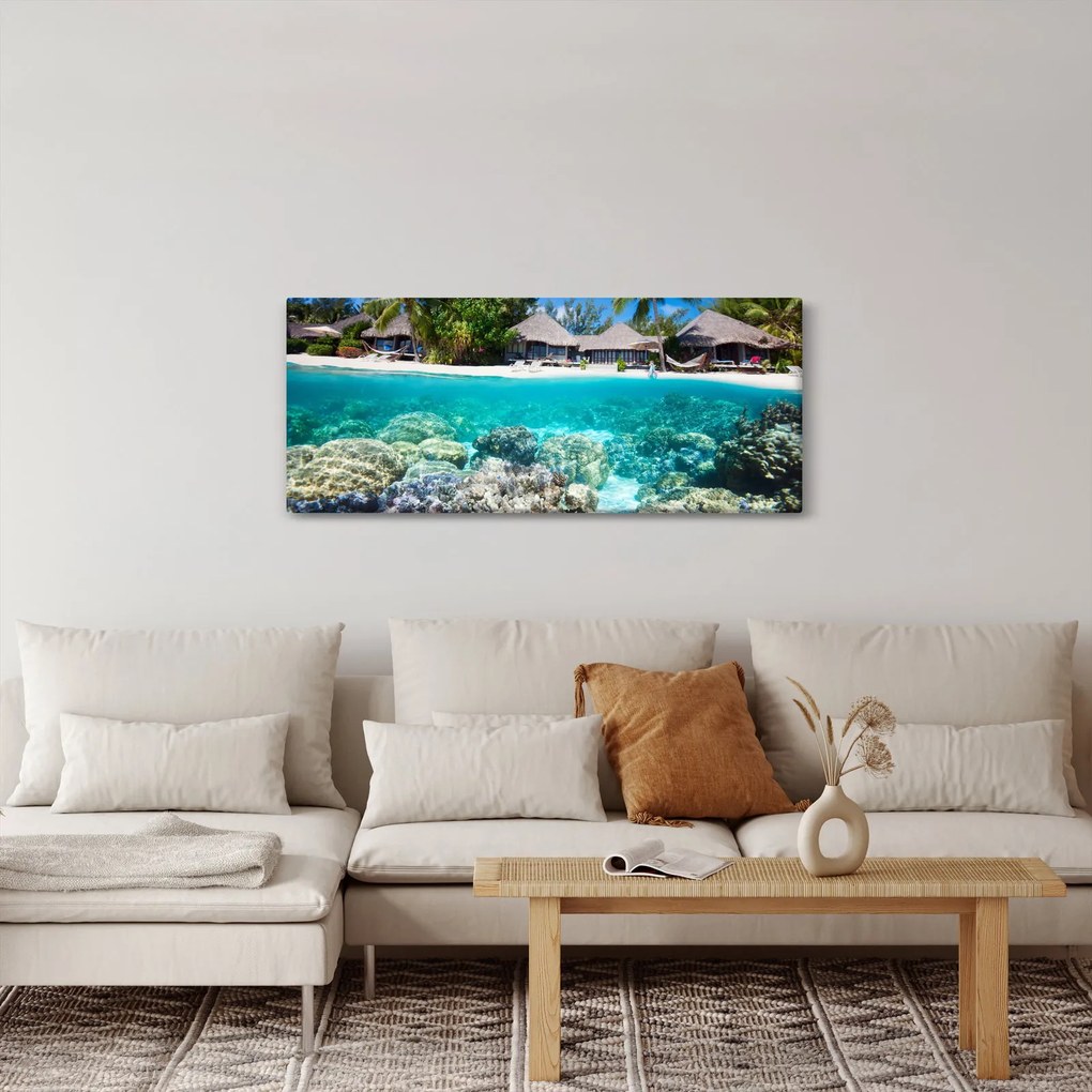 Tengerpart a trópusi szigeten képe (120x50 cm)