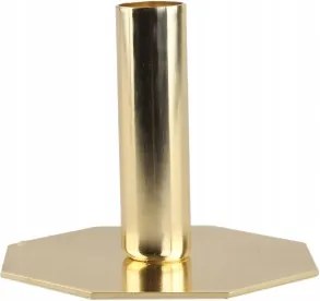 Fém dekoratív asztali gyertyatartó arany nagy egykaros 13 cm magas