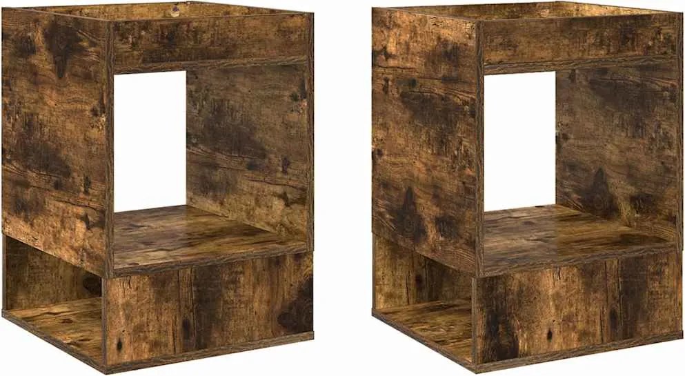 vidaXL Végasztal 2 pcs Füstölt tölgy 40 x 40 x 56 cm Faanyag
