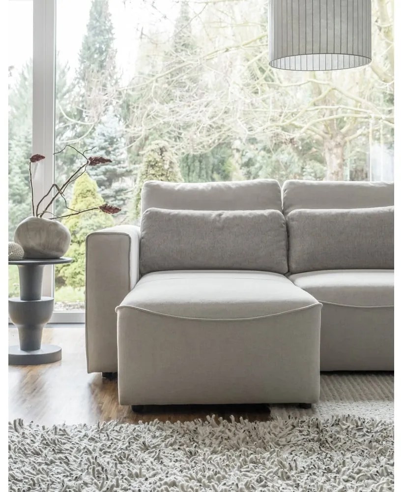 Krémszínű kinyitható sarokkanapé (variálható) Homely Tommy – Miuform