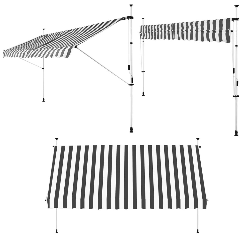 Deuba Napellenző 400 cm - szürke/fehér