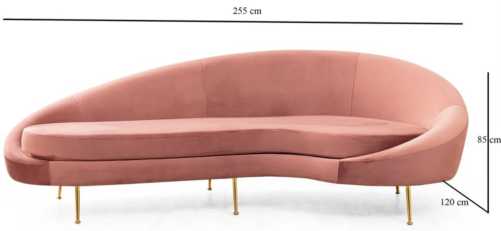 3 személyes kanapé Eses Jobbos - Pink