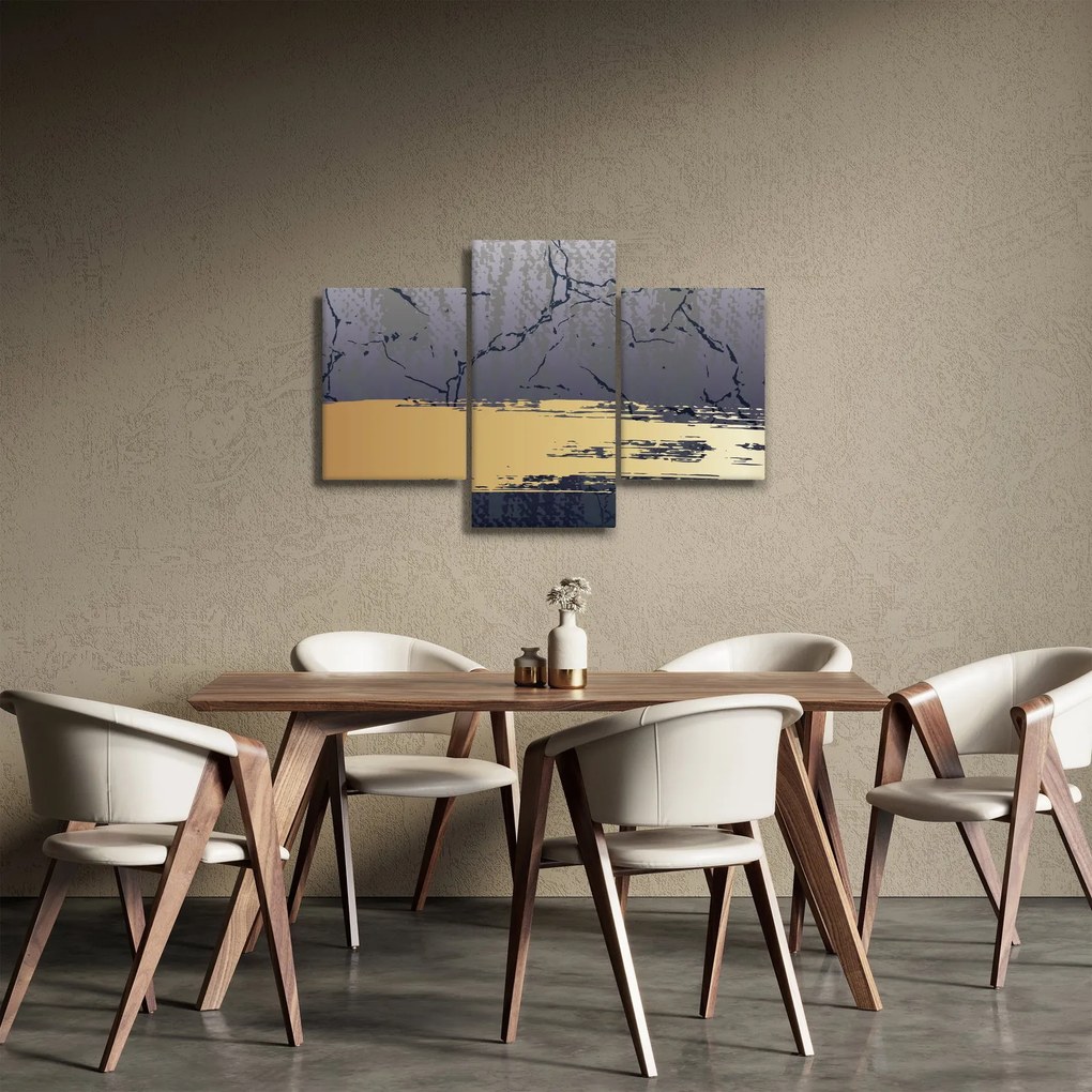 Kép - Kék és arany absztrakció N⁰1 (90x60 cm)