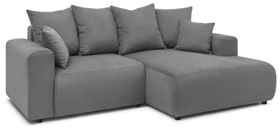 Szürke bársony sarokkanapé Enjoy – Bobochic Paris