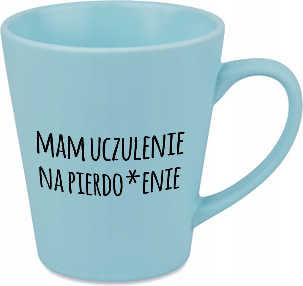 Latte bögre Matt Kék 300ml Vicces Ajándék Kütyü Allergia