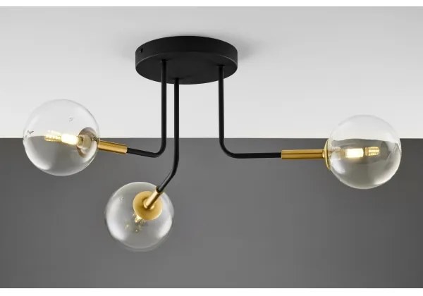Jupiter 2039 - Felületre szerelhető csillár BURANO 3xG9/10W/230V fekete/arany/átlátszó