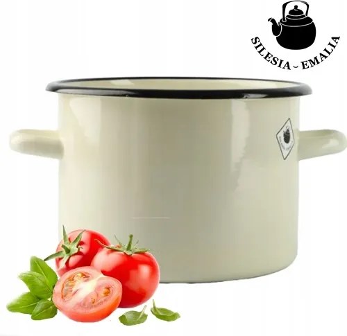 Zománcozott Fazék 5,5L 24CM Hagyományos Krémszínű Szolid 3 Rétegű Zománc