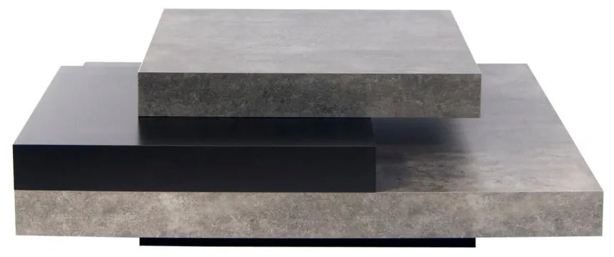 Slate dohányzóasztal beton dekorral, fekete részletekkel - TemaHome