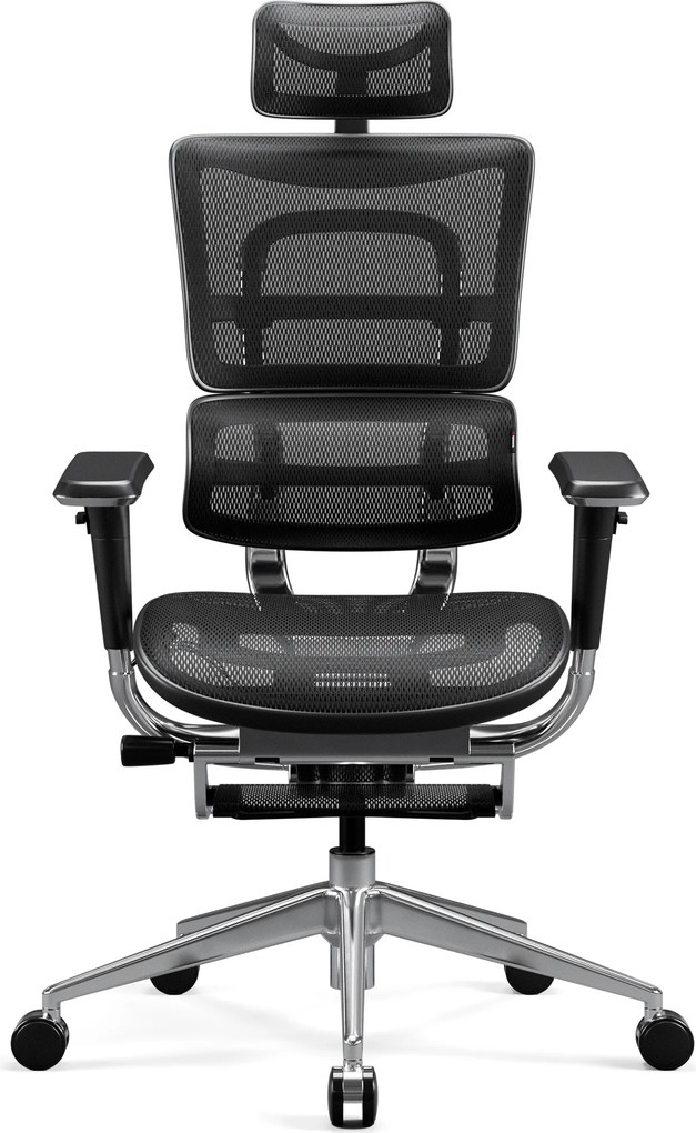 Ergonomikus irodai szék lábtartóval Normal Size, fekete: Diablo V-Master