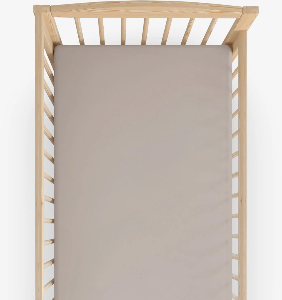 Goldea gyermek pamut lepedő kiságyba - szürkésbarna 60 x 120 cm