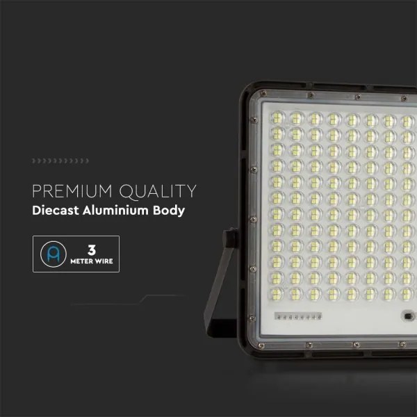 LED Kültéri napelemes reflektor LED/30W/3,2V 4000K fekete + + távirányító