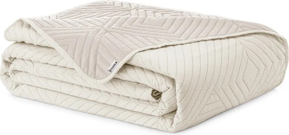 Krémszínű mikroszálas steppelt ágytakaró 240x260 cm Softa – Restilo