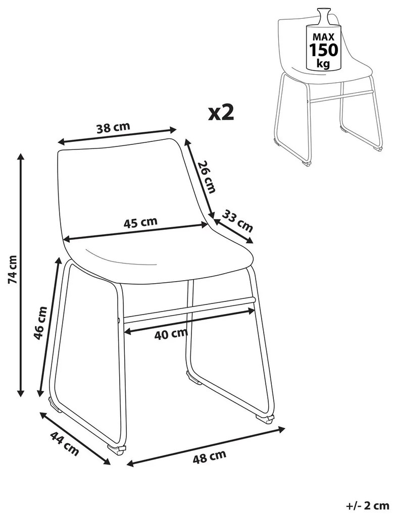 Étkezőszék szett 2 db Basta (tengerkék). 1009968