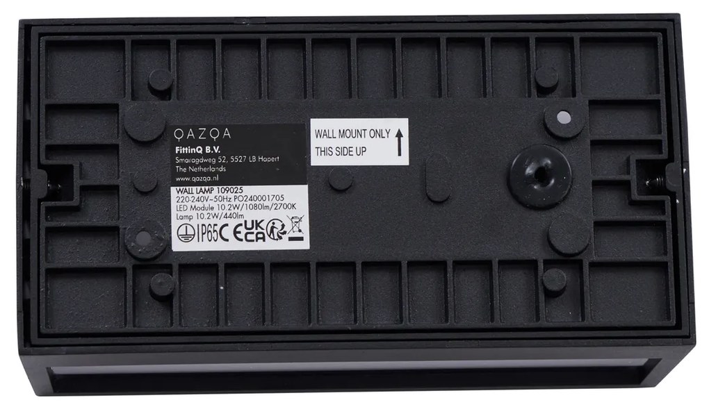 Modern kültéri fali lámpa fekete, LED-del, IP65 - Jail