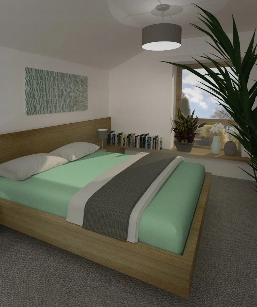 Frotit lepedő gumiszalaggal 180/200 34 Szürke/zöld