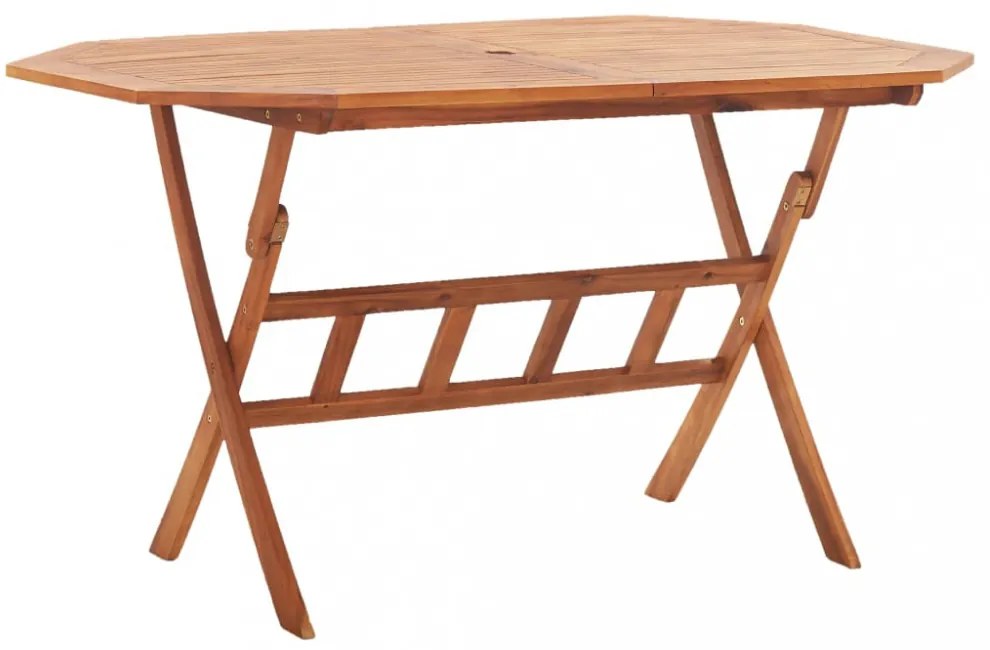 tömör akácfa összecsukható kerti asztal 135 x 85 x 75 cm
