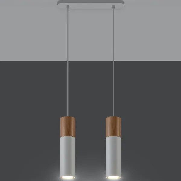 Sollux SL.0629 - Csillár zsinóron PABLO 2xGU10/40W/230V fehér