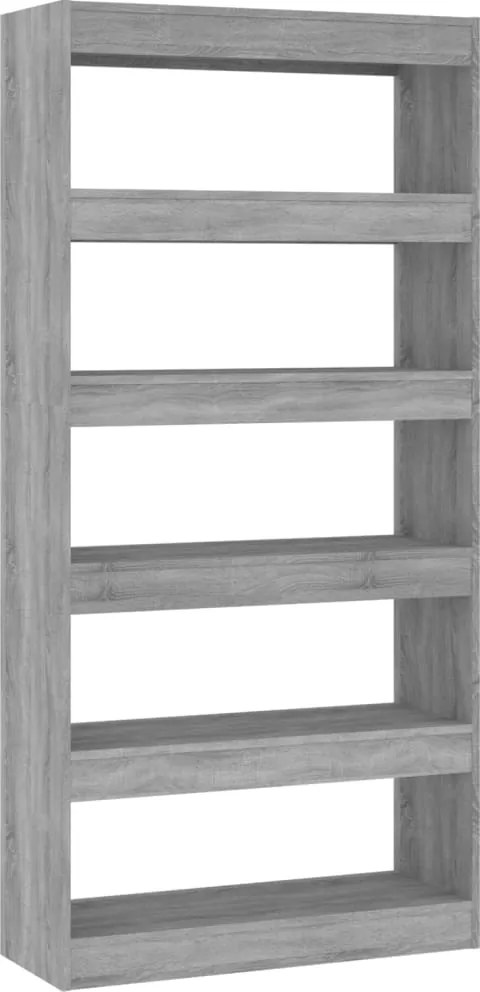 vidaXL szürke sonoma színű fa könyvszekrény/térelválasztó 80x30x166 cm
