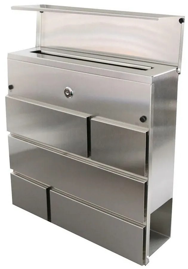 BRICKS postal box 370 x 370 x 105 mm, stainlesssteel