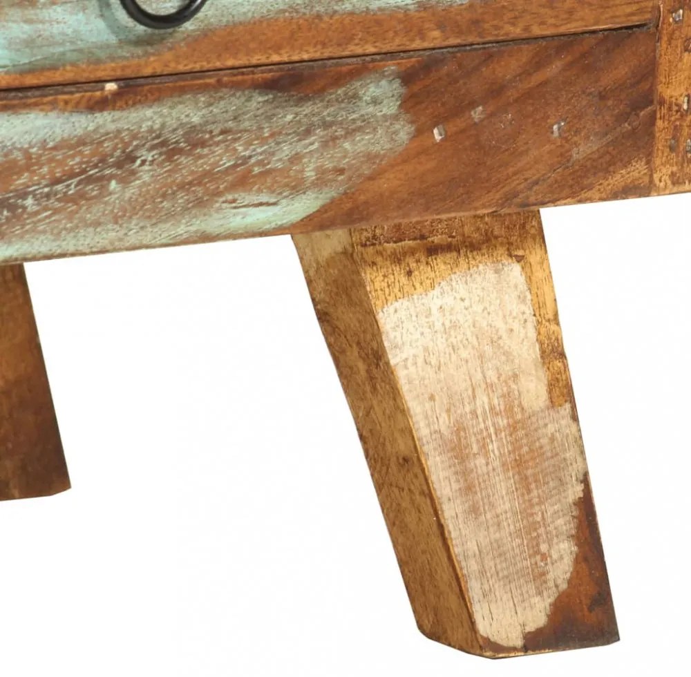 többszínű tömör újrahasznosított fa TV-szekrény 110x30x40 cm