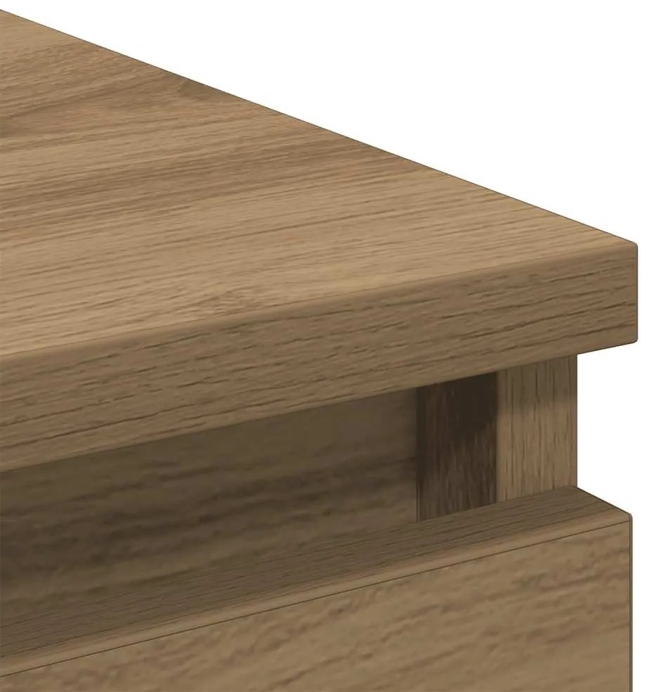 kézműves tölgy színű szerelt fa tálalószekrény 37,5x35x76 cm