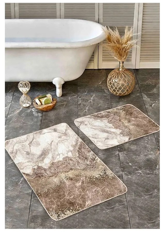 Barna fürdőszobai kilépő szett 2 db-os 60x100 cm – Mila Home