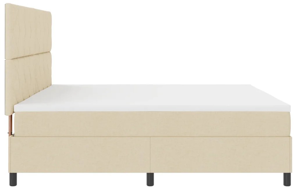 Box Spring Ágy Matracal Bézs 200x200 cm Szövet
