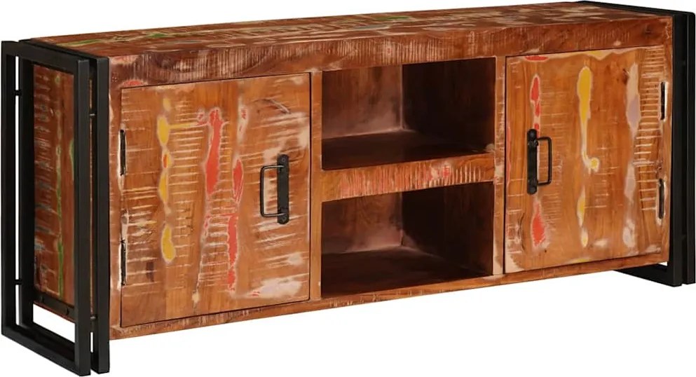 vidaXL TV szekrény Sokszínű 120 x 33 x 50 cm tömör újrahasznosított fa