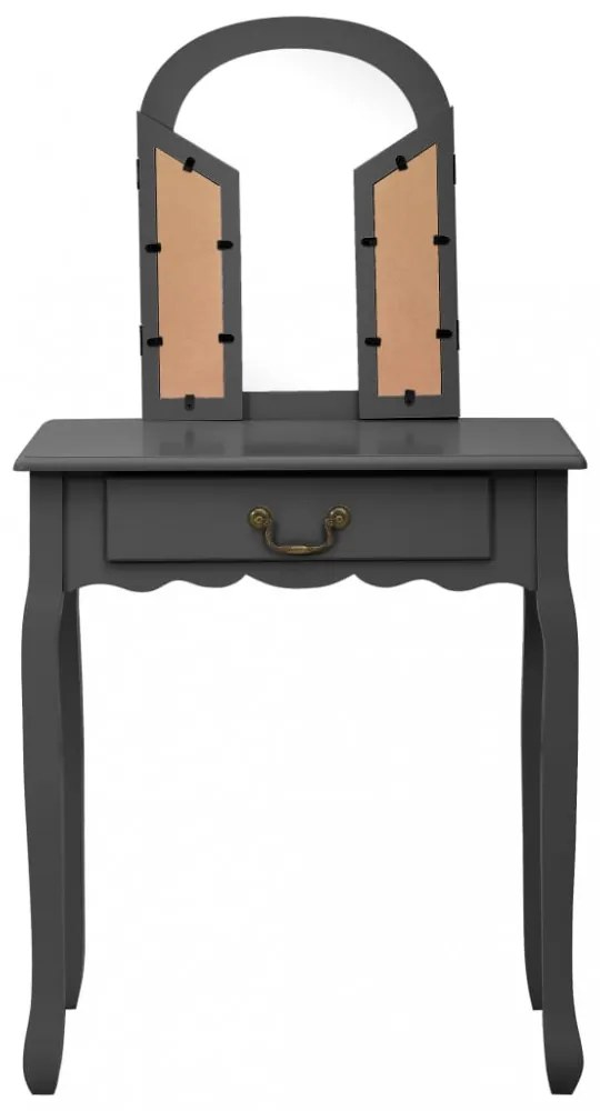 szürke császárfa MDF fésülködőasztal ülőkével 65x36x128 cm