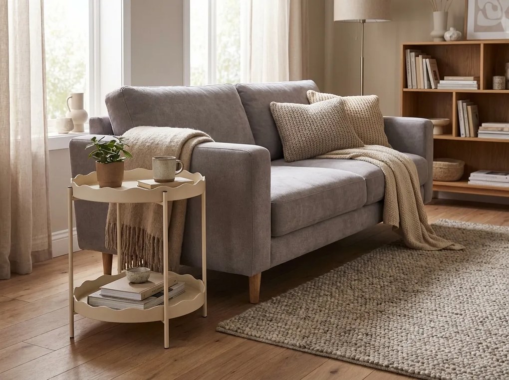 Kisasztal RAVELO Ø 40,5 cm, bézs színű