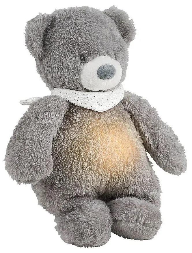 Nattou - Snuggle buddy dallammal és világítással SLEEPY BEAR 4in1 szürke