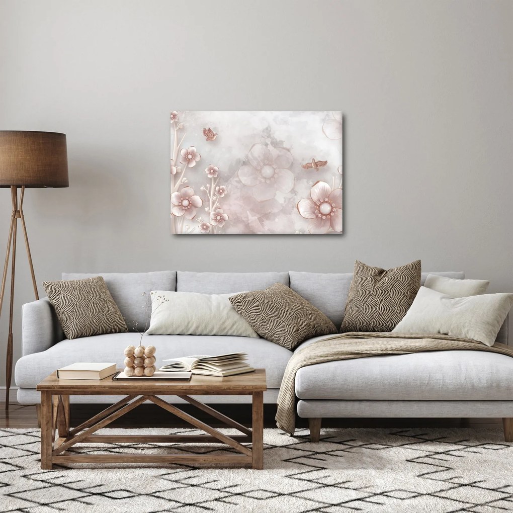 Kép - Rózsaszín virágok (70x50 cm)