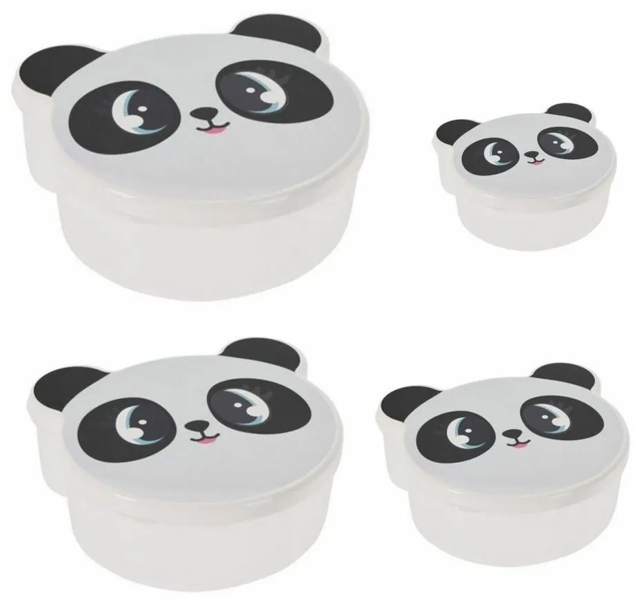 Panda gyerek uzsonnás dobozok szett, 4 db, 200 ml, 300 ml, 500 ml és 750 ml
