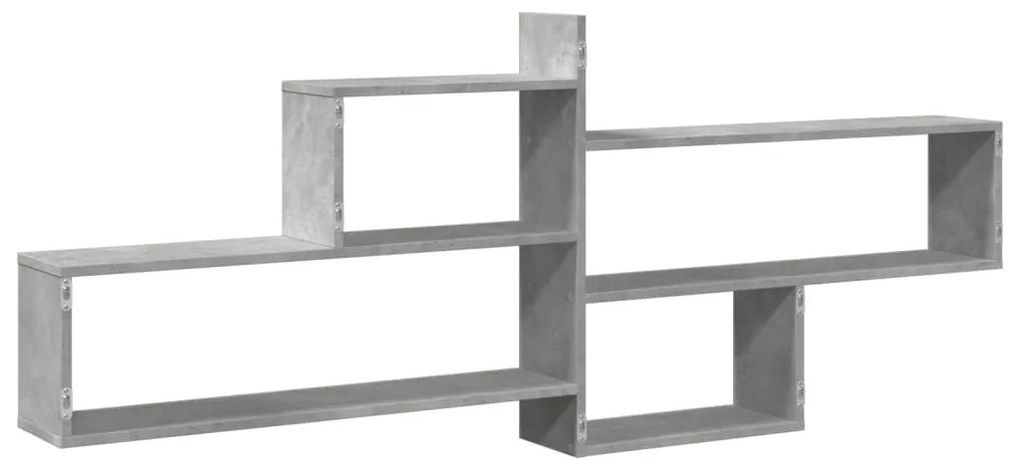 betonszürke szerelt fa fali polc 167,5 x 18 x 68 cm