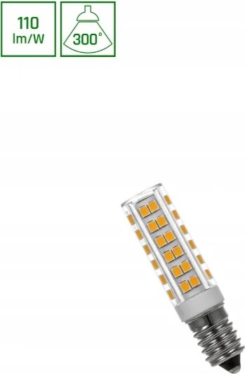 LED-es táblaizzó E14 4,5W b.semleges 4000K 495lm 64x15mm tejfehér T22