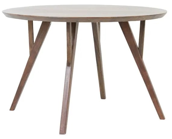 Barna kerek étkezőasztal akácfa asztallappal ø 140 cm Quenza – Light & Living