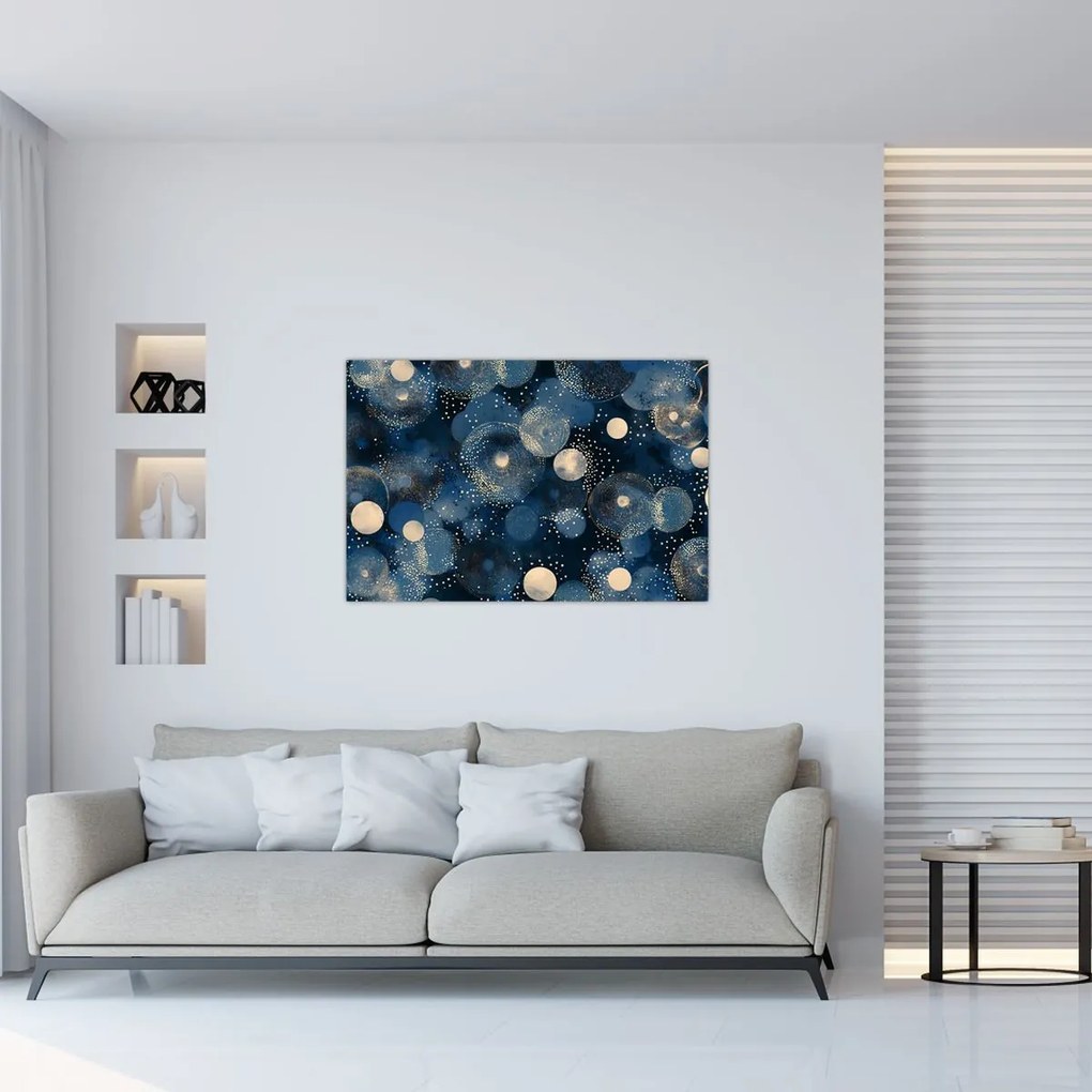 Kép - Kék-arany gyűrűk (90x60 cm)